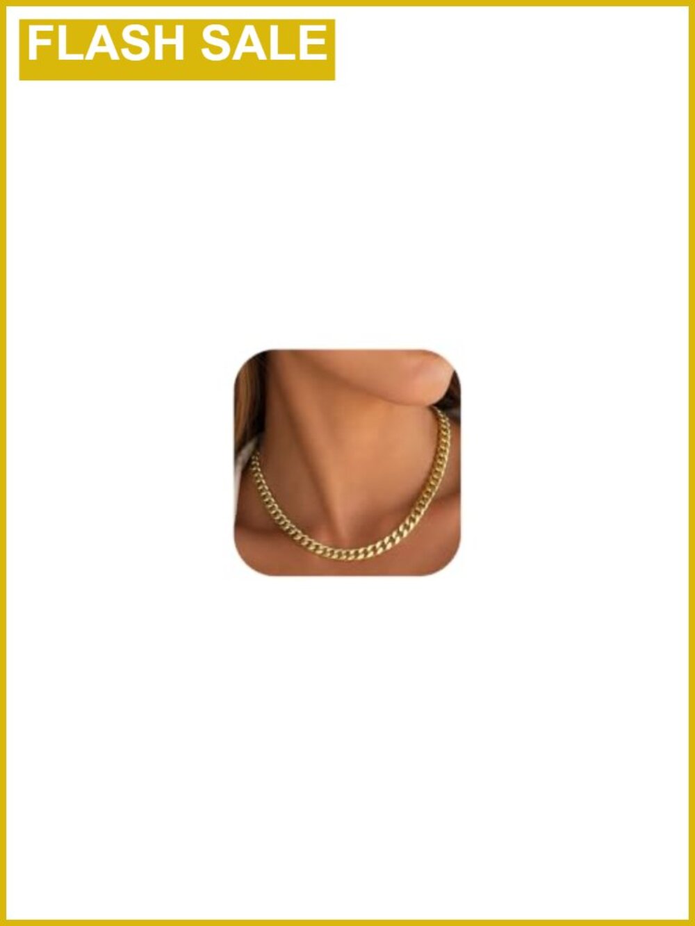 Cuban Link Chain Necklace Stainless Steel Gold Plated Women Jewelry Gift